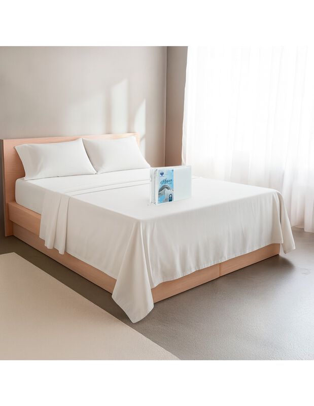 Set de S&aacute;banas Heaven Color Blanco - Liso, Ultr... image number null