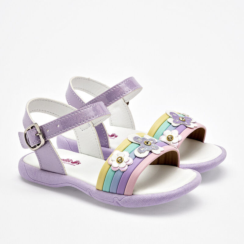 Chaparrin sandalia para beb&eacute; lila multicolor co... image number null