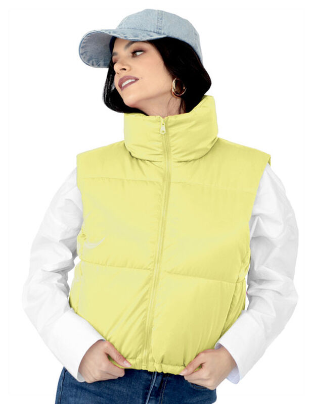 Chaleco Corto Brilloso Mujer Amarillo Roosevelt... image number null