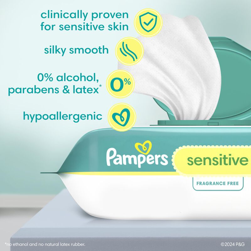 Toallitas Para Beb&eacute;s Pampers Sensitive A Base D... image number null