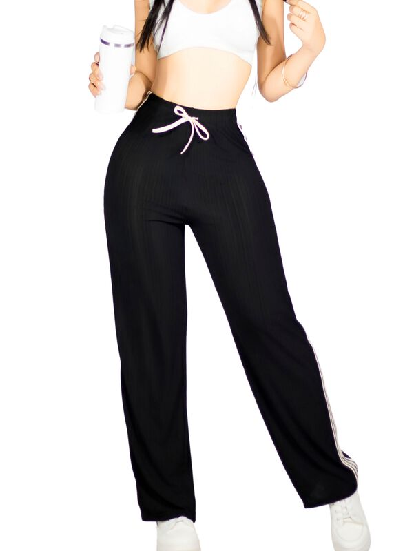 Pants Mujer Corte Ancho PANT-056 Negro Diseño M... image number null