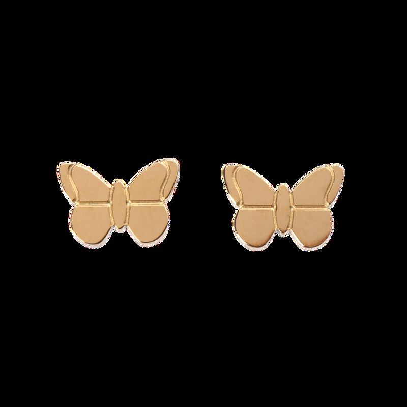 Aretes Ni&ntilde;a Acero Inoxidable Ba&ntilde;o Oro 18k Regal... image number null