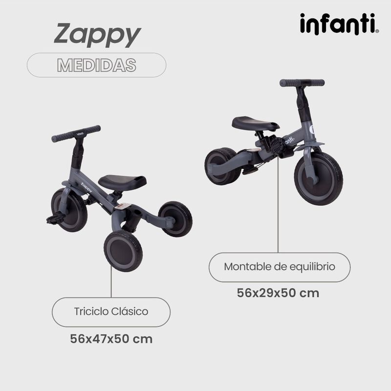 Triciclo Evolutivo 5 En 1 Zappy Con Barra De Em... image number null