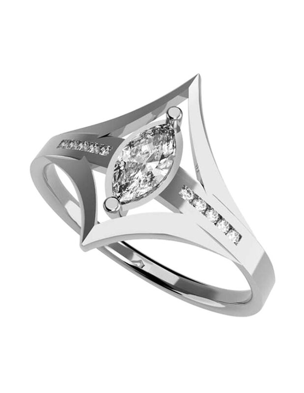 Anillo de Compromiso en Oro de 14K con Circonia... image number null