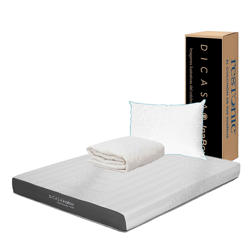 Colch&oacute;n Queen Size Dicasa InaBox + Almohada Oso... image number null