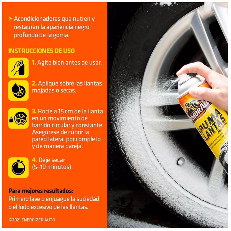 Espuma limpieza llantas Armor All 510g brillo n... image number null