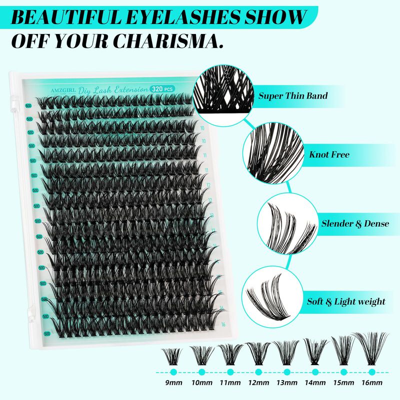 Kit De Extensi&oacute;n De Pesta&ntilde;as Amzgirl Lash 320 U... image number null
