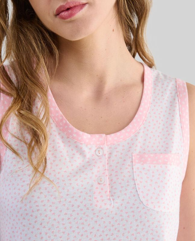 Pijama Corto Corazones S/M Rosa image number null