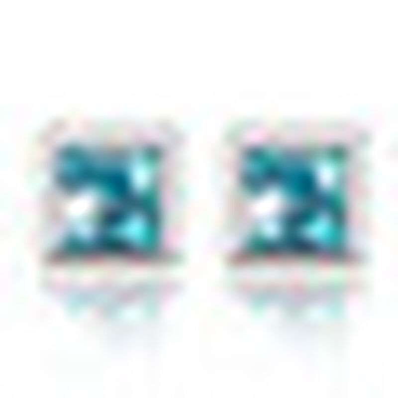 Aretes en Baño de Oro Blanco de 18K de Cuadro c... image number null