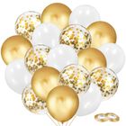 Globos Mobacurty 30 cm Blanco Y Dorado 90 Piezas