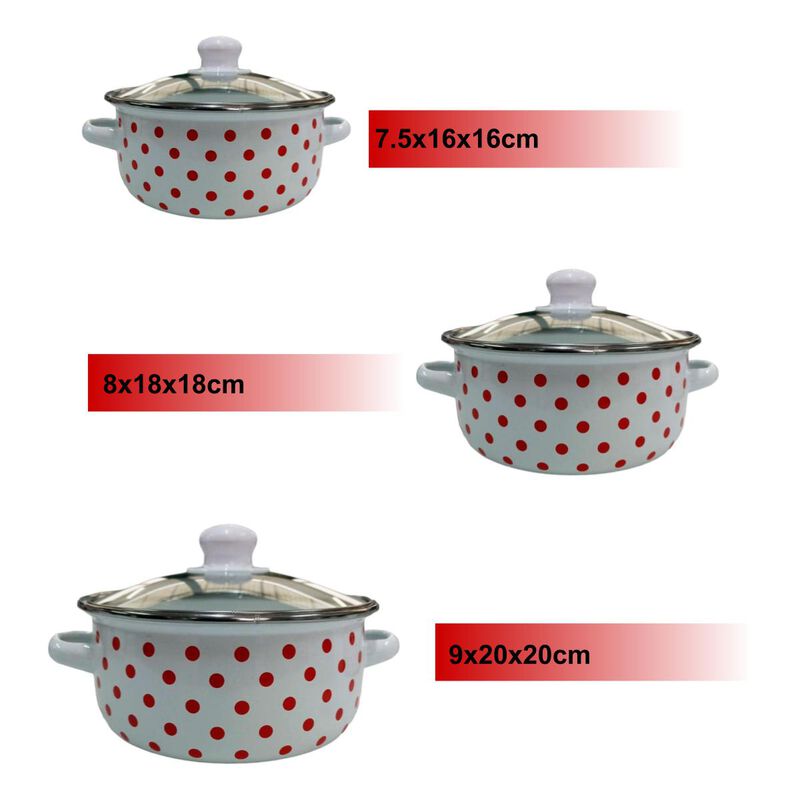 Juego de ollas blanca de Peltre con tapa 6 pz G... image number null