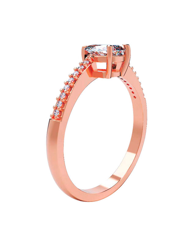 Anillo de Compromiso en Oro Rosa 10K con Circon... image number null