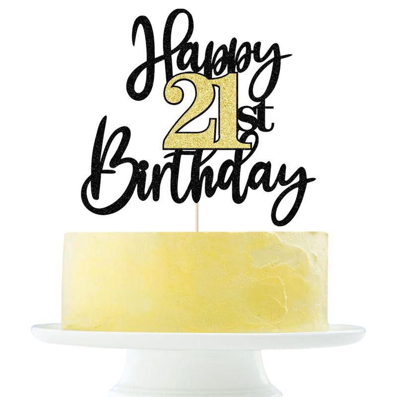Adorno Para Pastel Yetxel Feliz 21 Cumplea&ntilde;os N... image number null