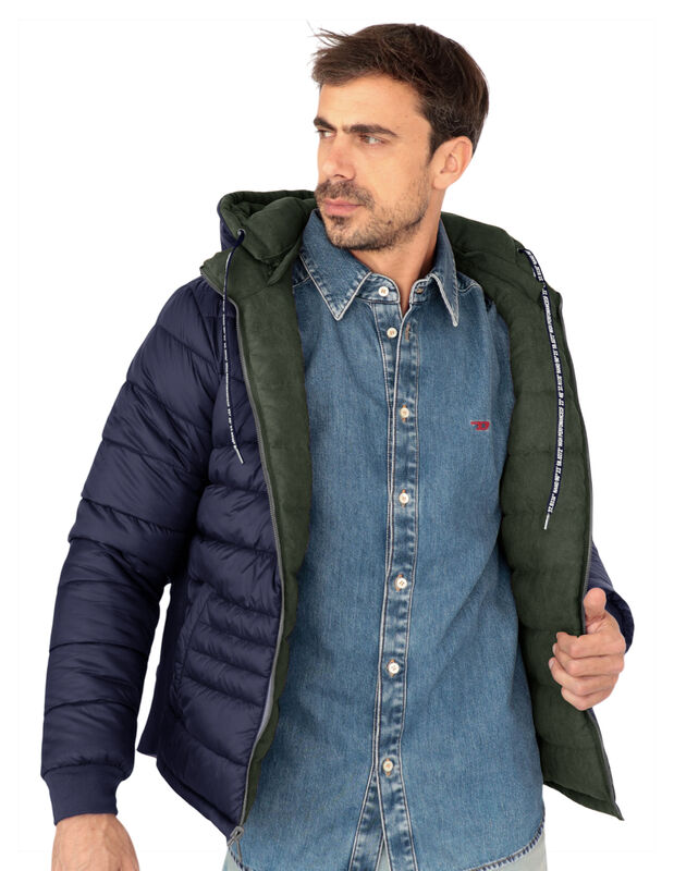 Chamarra Reversible Caballero Capitonada Gorro ... image number null