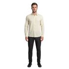 Atlo Camisa Lisa Manga Larga Beige Para Hombre