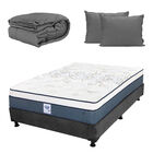 Colch&oacute;n Queen Size Cantabria + Box + Almohada 2 Pack + Edredon Homy