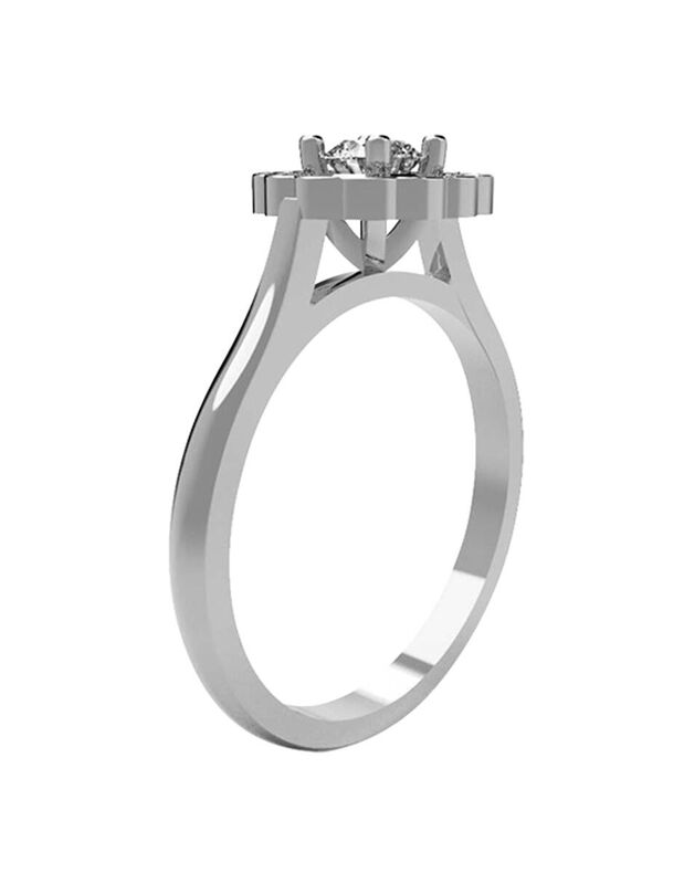 Anillo de Compromiso en Oro Blanco 14K con Circ... image number null