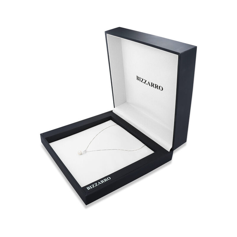 Dije De Oro Blanco 14k Con Perla Y Diamantes image number null
