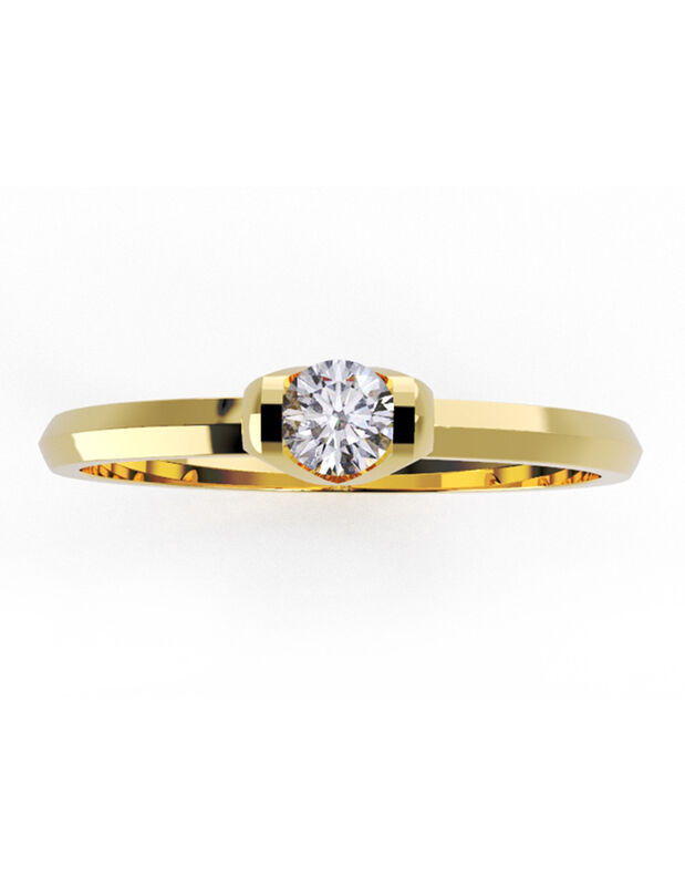 Anillo de Compromiso en Oro Amarillo 14K con Ci... image number null