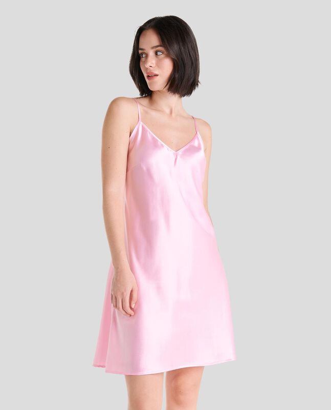 Camis&oacute;n de Tirantes de Sat&eacute;n Rosa image number null