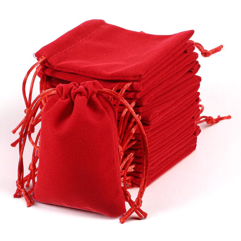Bolsas Con Cord&oacute;n De Terciopelo Rojo Exircy &ndash; 1... image number null