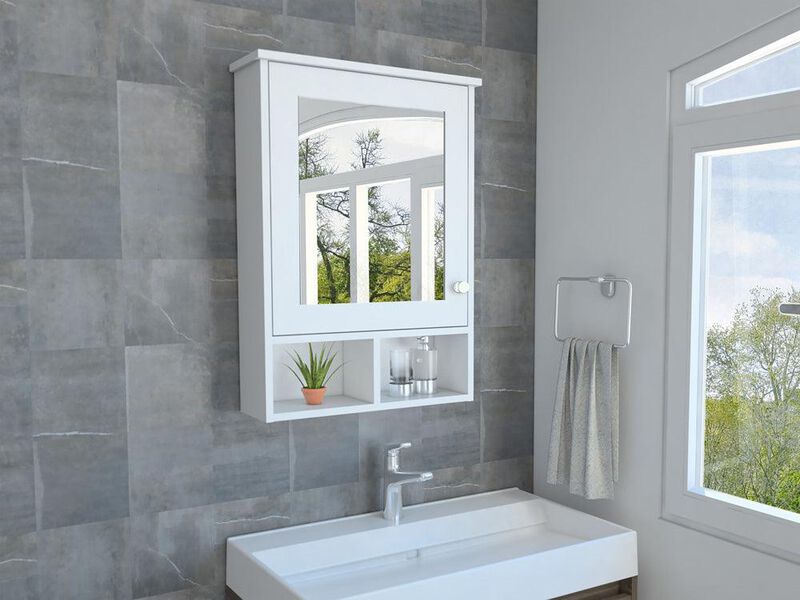 Gabinete Para Ba&ntilde;o Egeo Blanco Con Puerta Espej... image number null