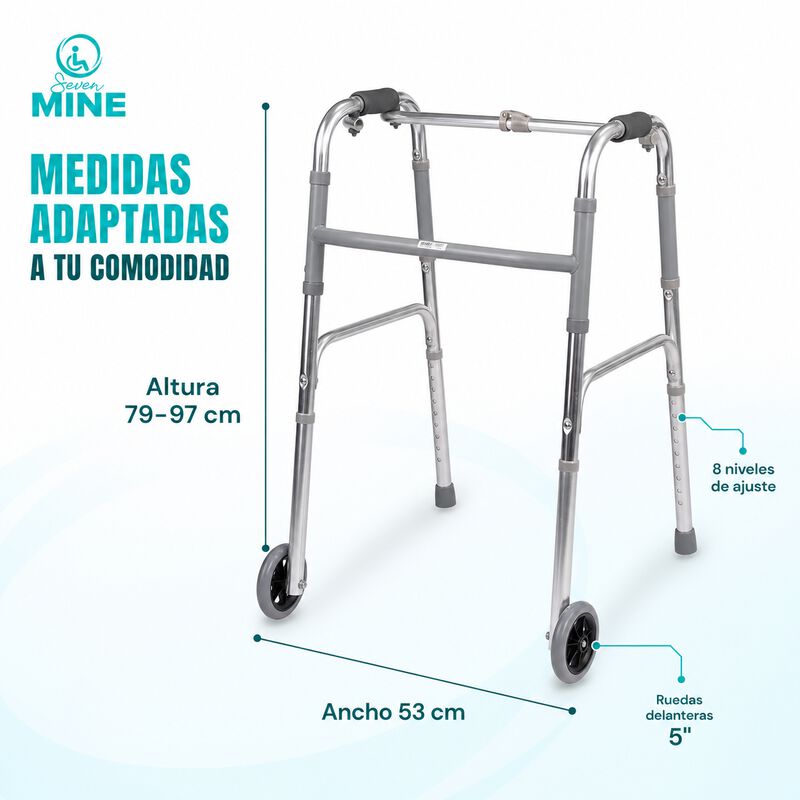 Andadera Ortop&eacute;dica 2 En 1 Con Ruedas | Plegabl... image number null