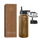 Termo de Acero Inoxidable Doble Aislamiento T&eacute;rmico 32 oz Madera Hidranur