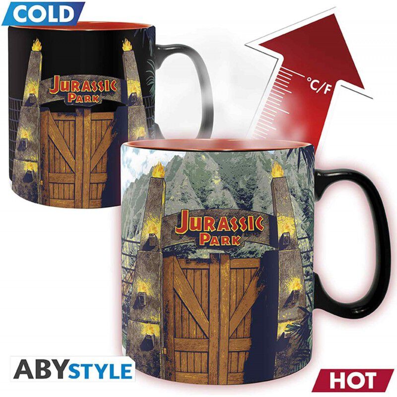 Taza M&aacute;gica Jurassic Park Puertas Parque Tirano... image number null