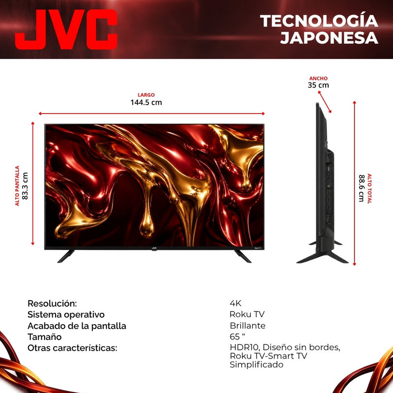 Jvc Pantalla Smart Tv 65 Pulgadas  4k Uhd Led F... image number null