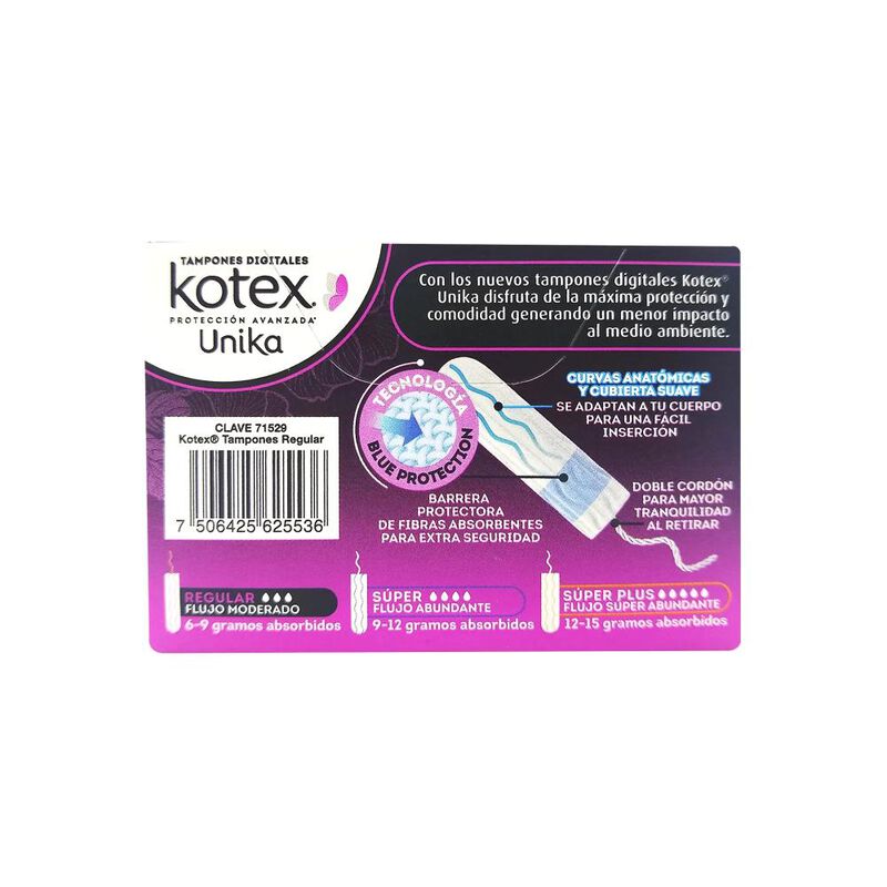 Tampones Kotex Unika - 12 Tampones image number null