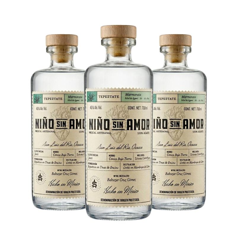 Mezcal Artesanal Destilado Ni&ntilde;o Sin Amor Tepezt... image number null