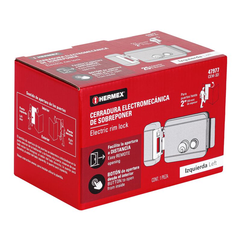 Cerradura Electromecánica con Botón Izquierda H... image number null