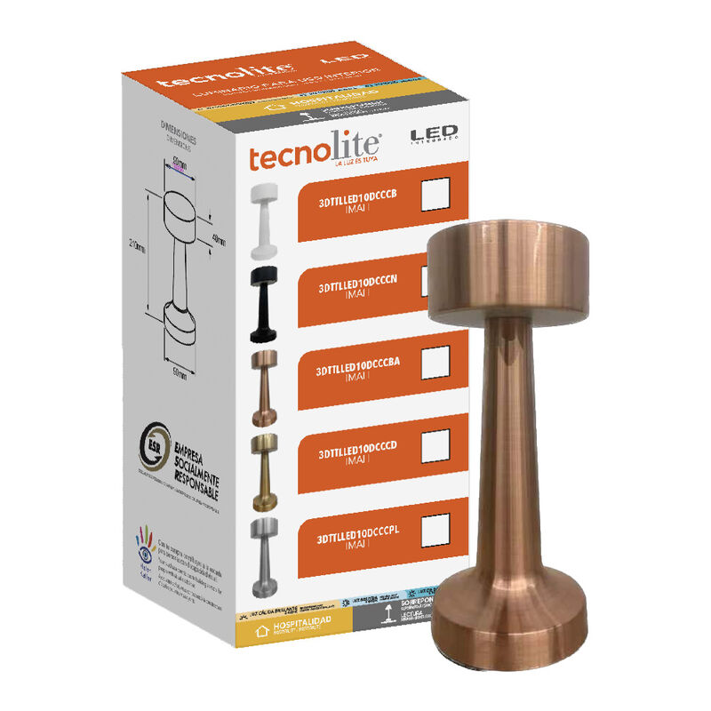 Lámpara de Mesa LED 3 W Portátil, Recargable, L... image number null