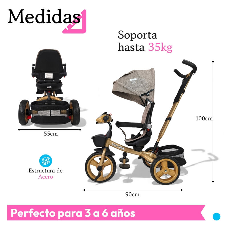 Triciclo Para Ni&ntilde;os 7en1 Con Luz sonido asiento... image number null