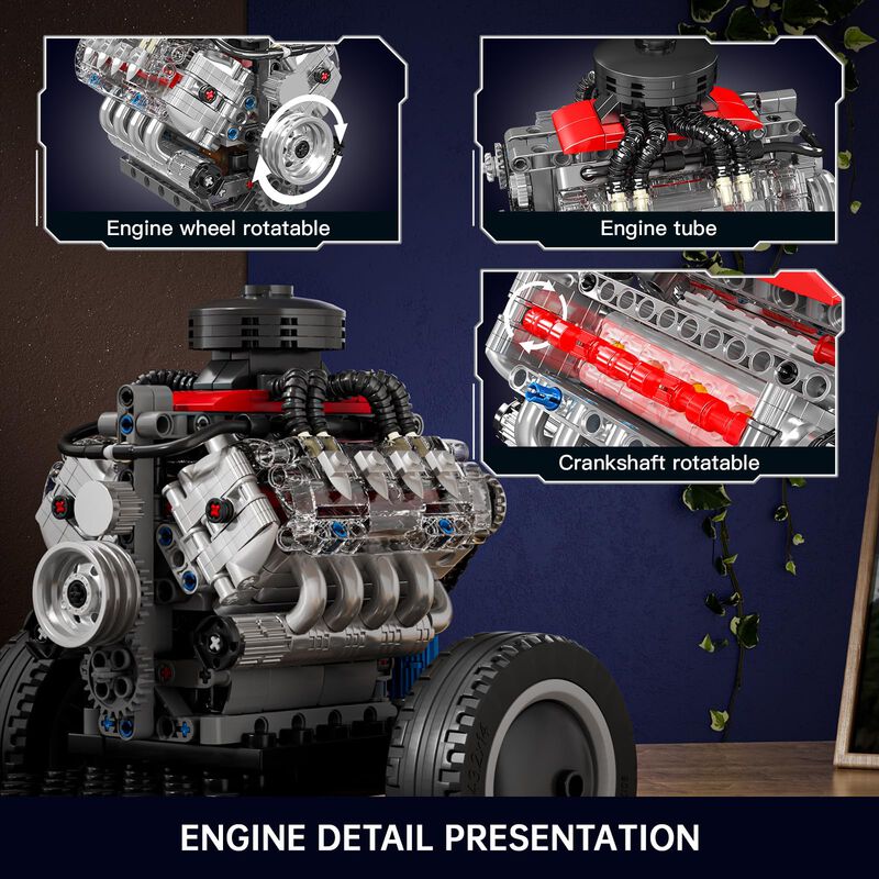 Kit De Motor Mould King Mini V8 Con Motor De Co... image number null
