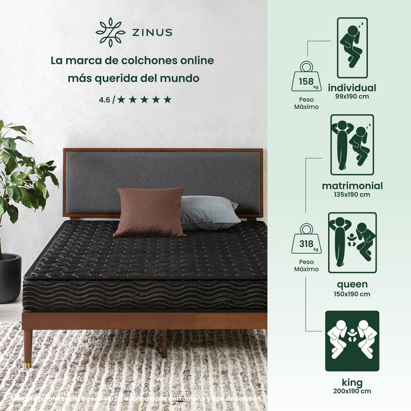 Zinus Essentials | Colch&oacute;n De Memory Foam 20 Cm... image number null