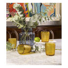 Set Vasos Diamante Cristal Ámbar 4 Piezas 320Ml.
