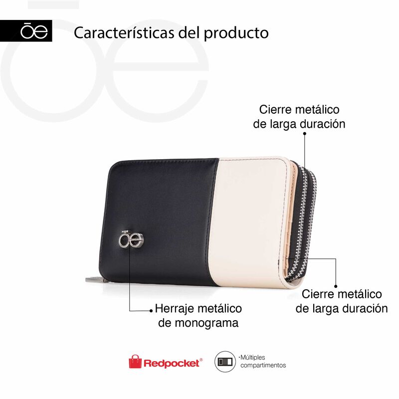 Cartera Hibrida Mediana Con Herraje Color Negro image number null