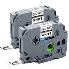 Cinta De Etiquetas Yqslpbm 12 mm Negro Sobre Blanco 2 unidades