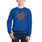 Sudadera De Cuello Redondo Word Art Para Ni&ntilde;o - Acci&oacute;n de Gracias - Azul Rey