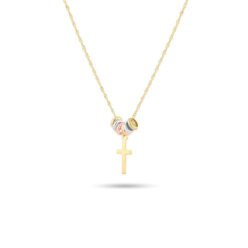 Dije Con Cadena De Oro Florentino 14K Con Cruz ... image number null