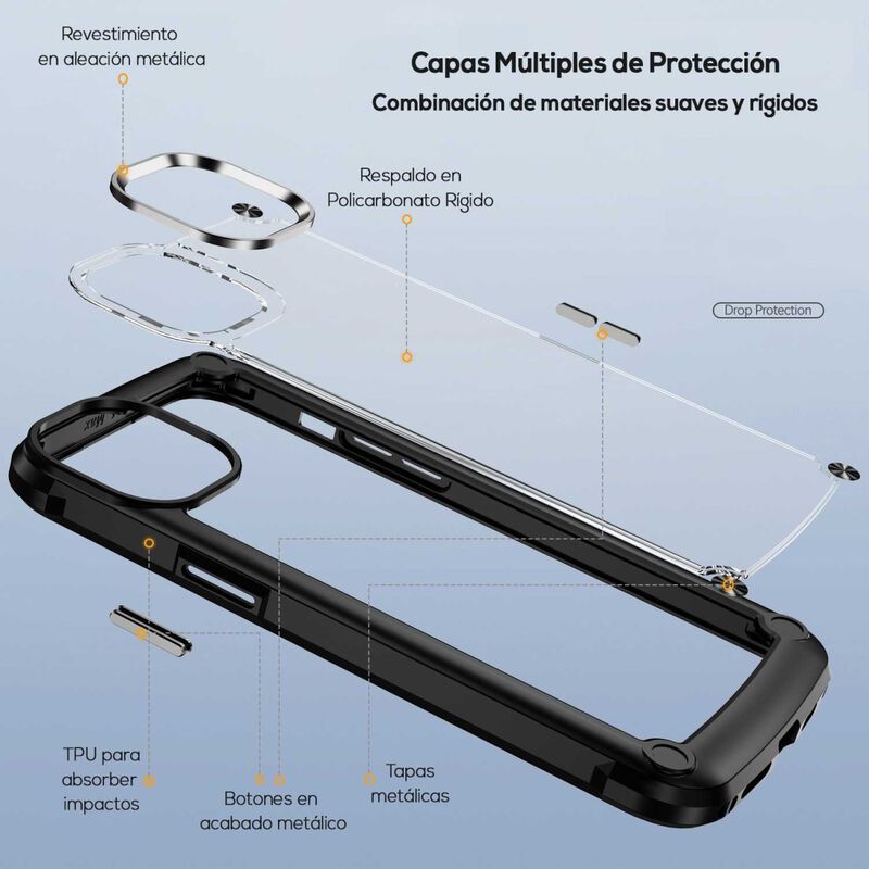 Funda Tekku Shock Hardshell Para Iphone 15 Plus... image number null