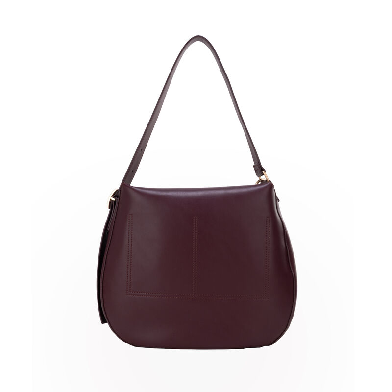 Bolsa Hobo Grande Con Charm Color Tinto image number null