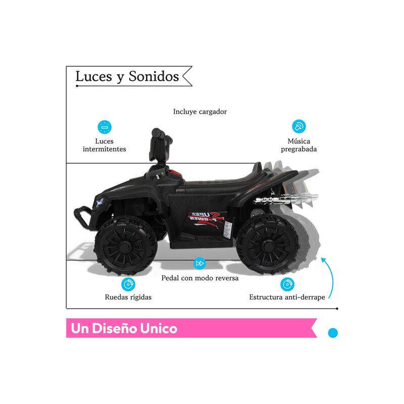 Cuatrimoto El&eacute;ctrica Tek-188l Para Ni&ntilde;os 3-6 A&ntilde;... image number null