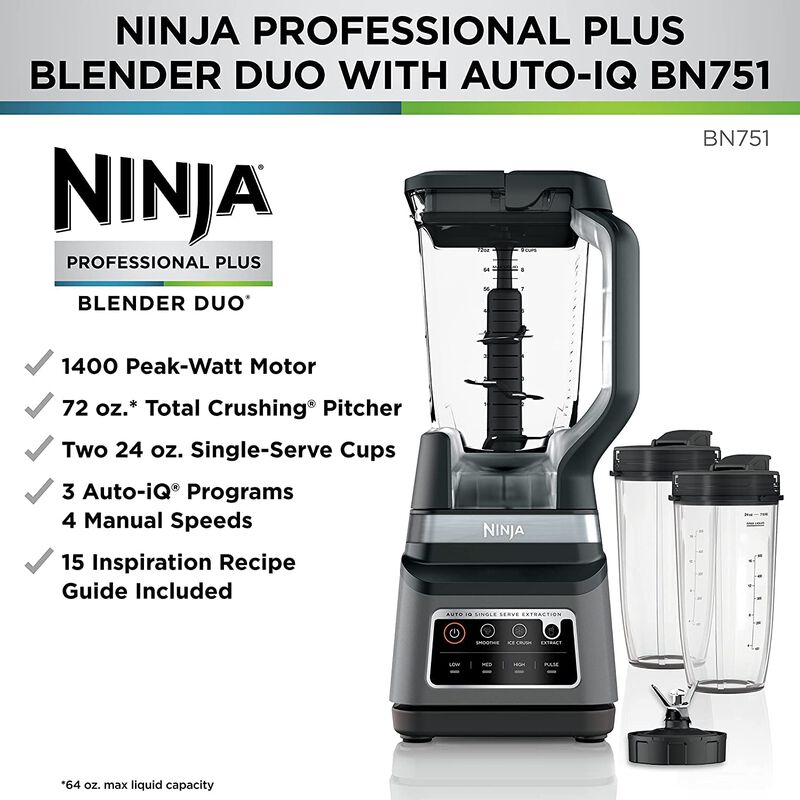Licuadora Ninja Bn751 Professional Plus Duo 140... image number null