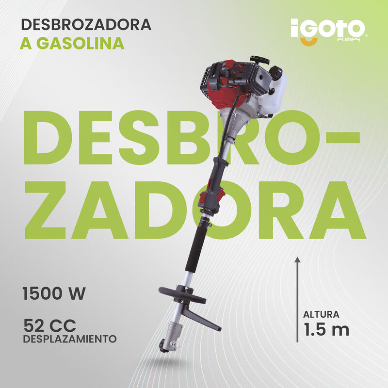 DESBROZADORA A GASOLINA IGOTO PACK 5EN1 52CC 15... image number null