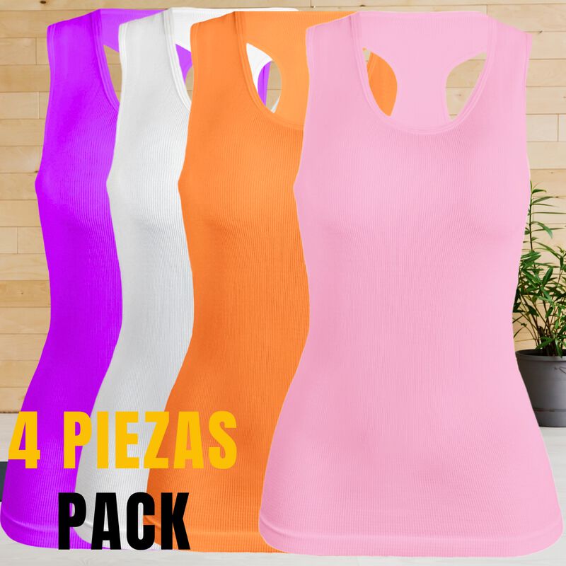Pack De 4 Blusas De Tirante Unitalla Microfibra... image number null