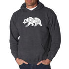 Sudadera Con Capucha Word Art Para Hombre - Oso de California - Gris