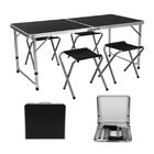 Mesa Plegable Tipo Portafolio 4 Bancos Para Jardín Portátil